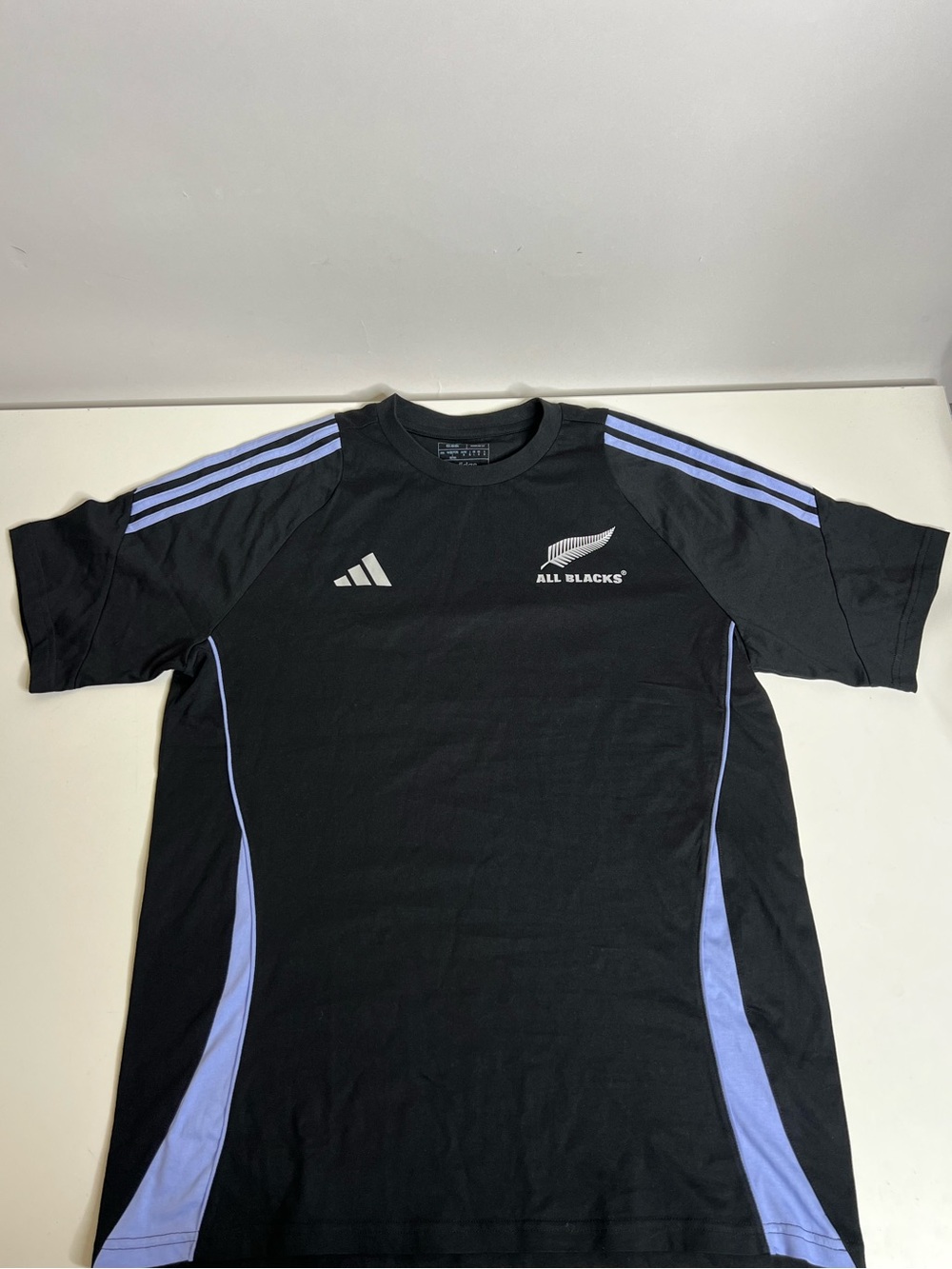 adidas All Blacks Rugby Cotton Tee Black & Purple - Size Medium NWT